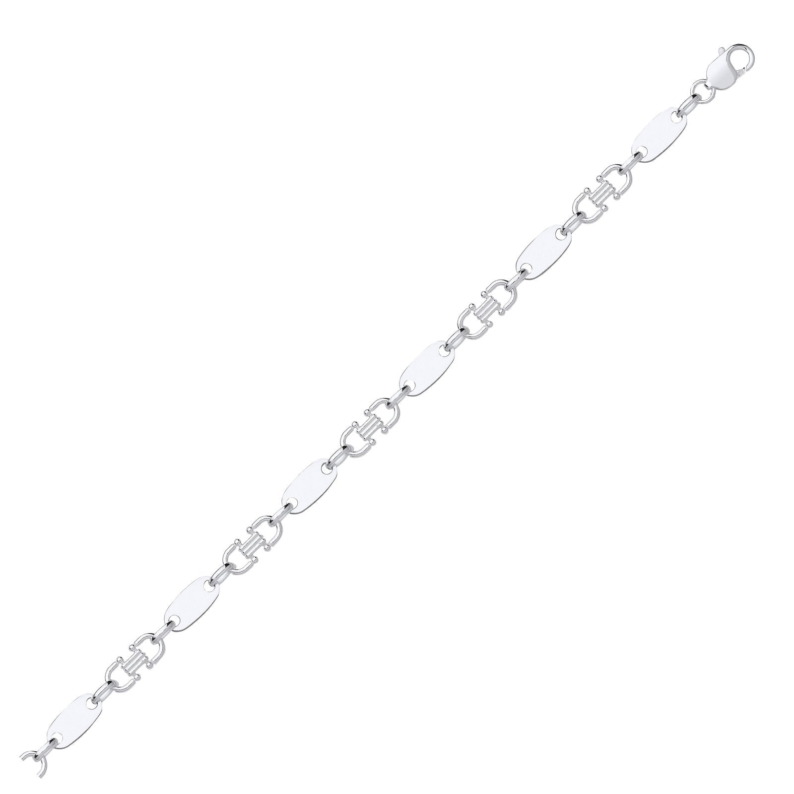 Silver Fancy Link & Plate Chain - Fine Necklace - Certified Authentic - Swiss Made - UK Stock – Luxury Jewellery by Im